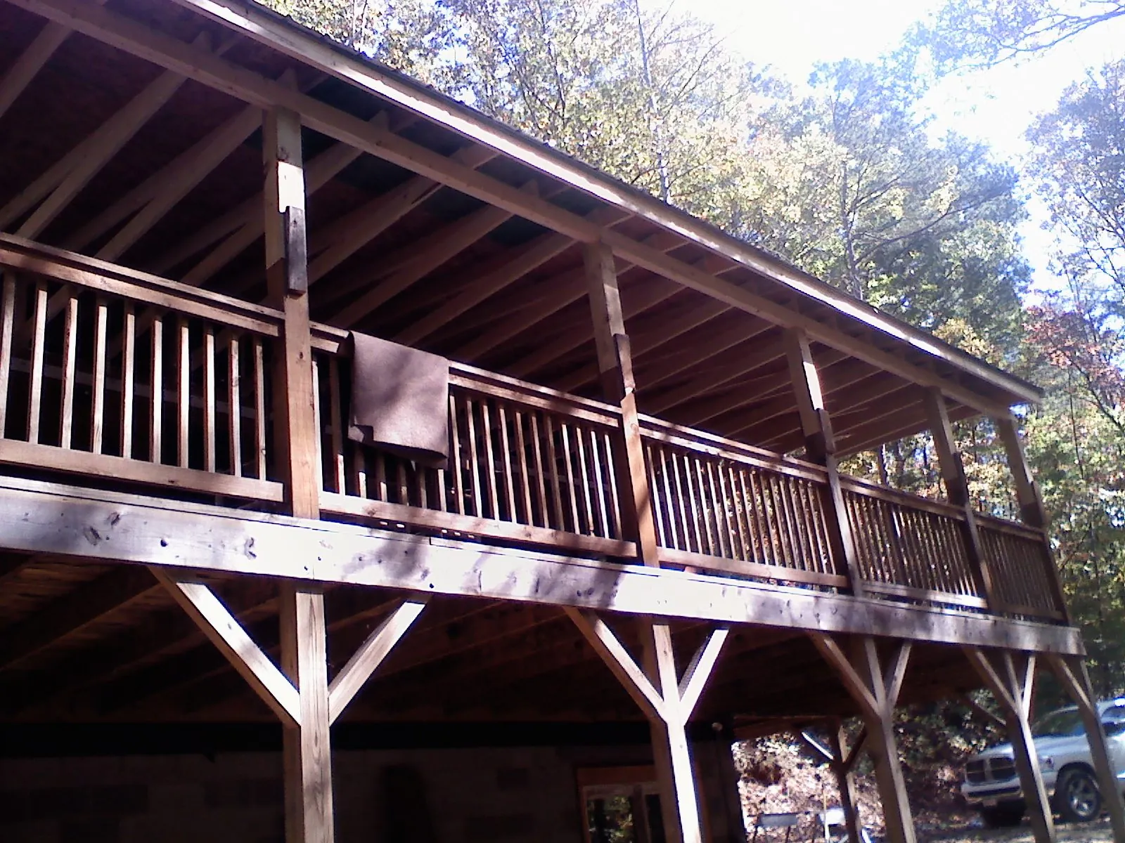 Timber framing under a new elevated porch and deck — Roof Leak Repair in Westtown by Roofing Brothers